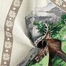 Dekorativt panelstof Gobelin hjort og bjerghytte – brun/grøn,  thumbnail number 3