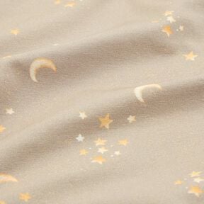 Bomuldsjersey stjernehimmel Digitaltryk – lys taupe, 