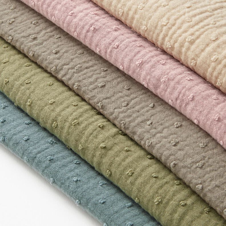 Musselin/Dobbelt-Crincle stof dobby – lys gammelrosa,  image number 5