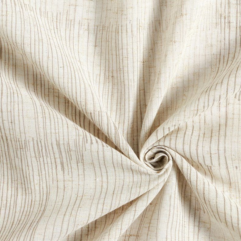 Gardinstof h&oslash;r-miks uregelm&aelig;ssige striber  &ndash; m&oslash;rkebeige/natur,  image number 3