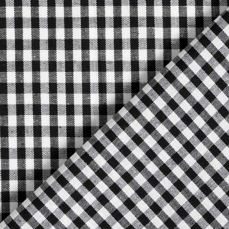 Bomuldsstof Vichy tern 0,5 cm – sort/hvid,  image number 4