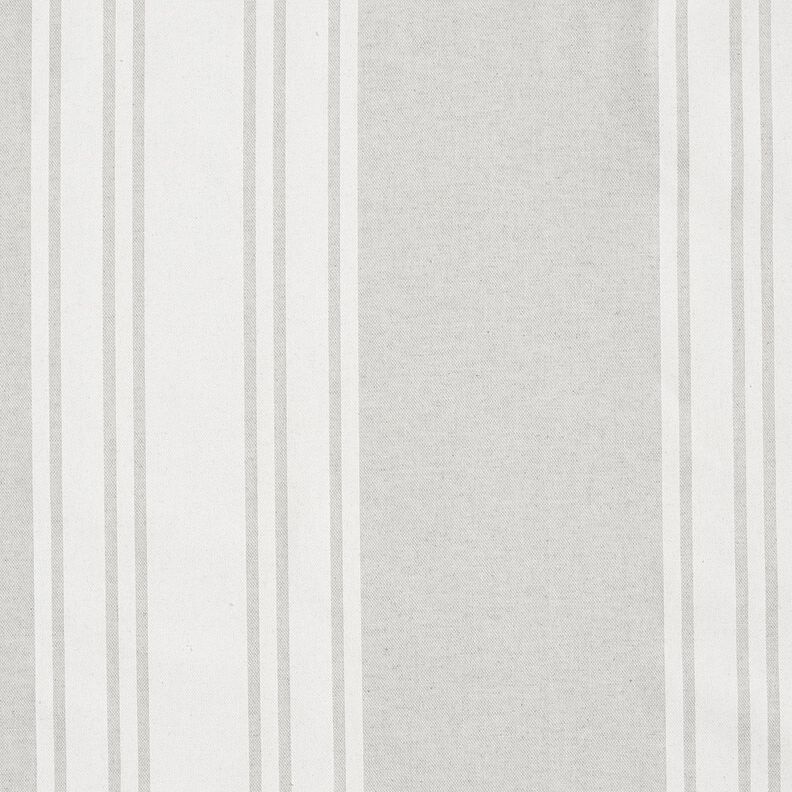 Dekorationsstof Panama blokstriber – uldhvid/tågegrå,  image number 1