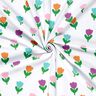 Bomuldsjersey stiliserede tulipaner – hvid/rødlilla,  thumbnail number 3