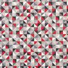Dekorationsstof Halvpanama diamantmønster retro – rød/grå,  thumbnail number 1