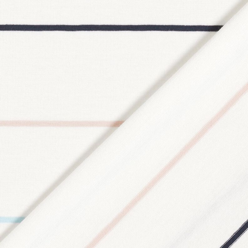 Bomuldsjersey farverige striber – hvid,  image number 4