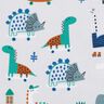 Dekorationsstof Halvpanama skater-dinosaurer – sølvgrå/pebermynte,  thumbnail number 5