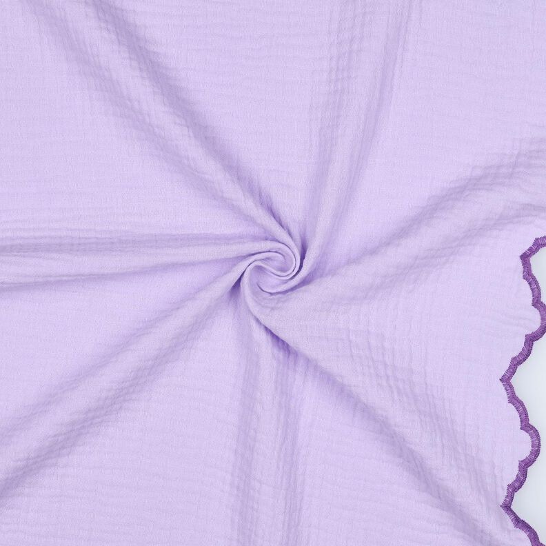 Musselin/Dobbelt-Crincle stof dobbeltsidet buet kant  | Poppy Fabrics – syren/rødlilla,  image number 3