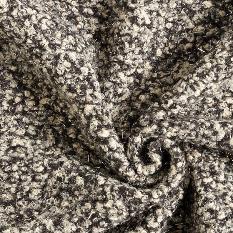 Strick-Bouclé Glitterfibre melange – cashew/sort,  image number 3