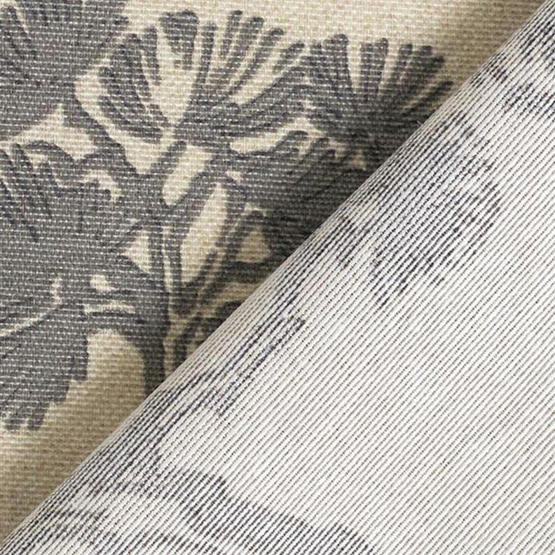 Dekorationsstof Canvas kinesisk trane – sand/grå,  image number 4