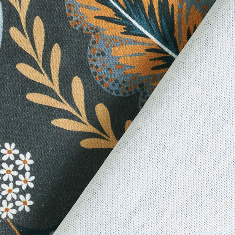 Dekorationsstof Halvpanama paisley-blade – blågrå,  image number 4