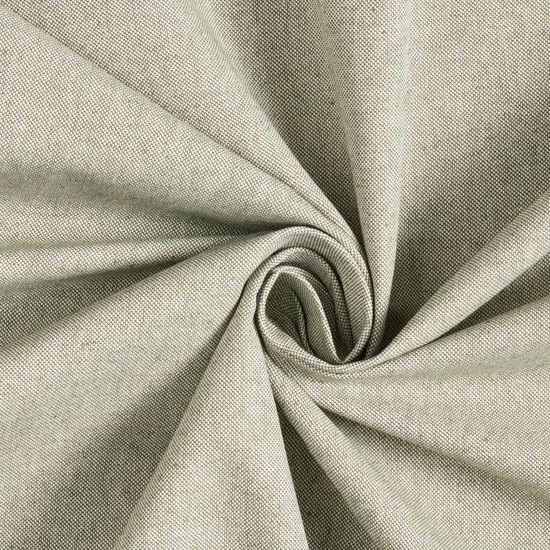 Dekorationsstof Halvpanama tofarvet – mørk olivengrøn/natur,  image number 1