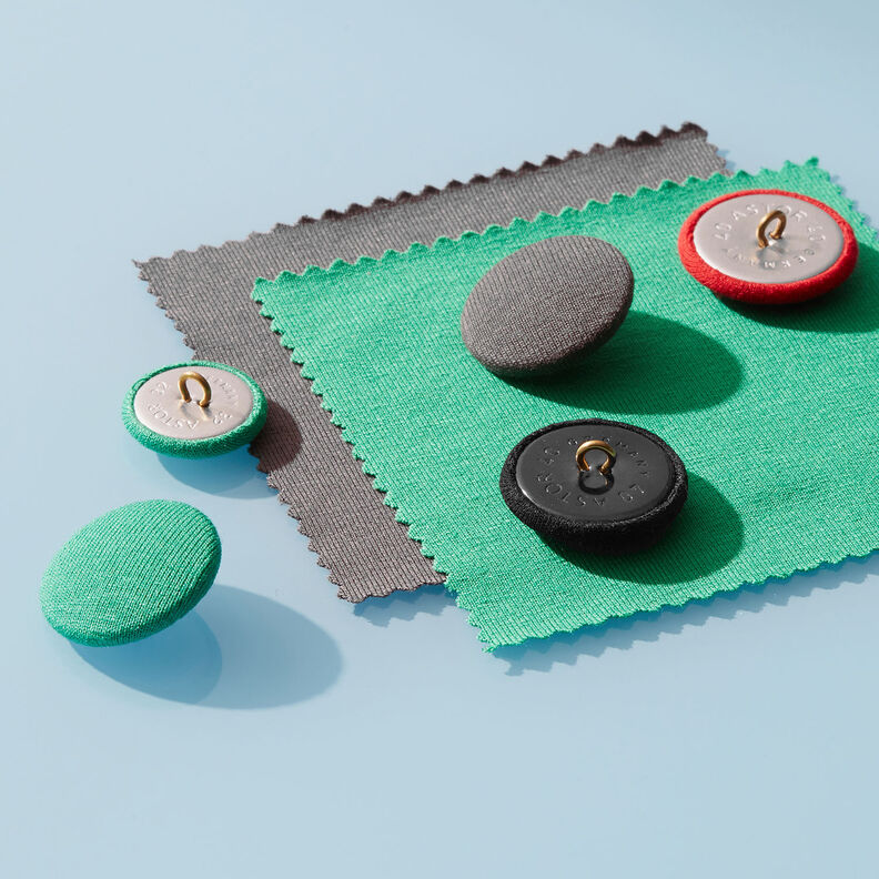 Betrukket knap, Viskosejersey medium – chili,  image number 2