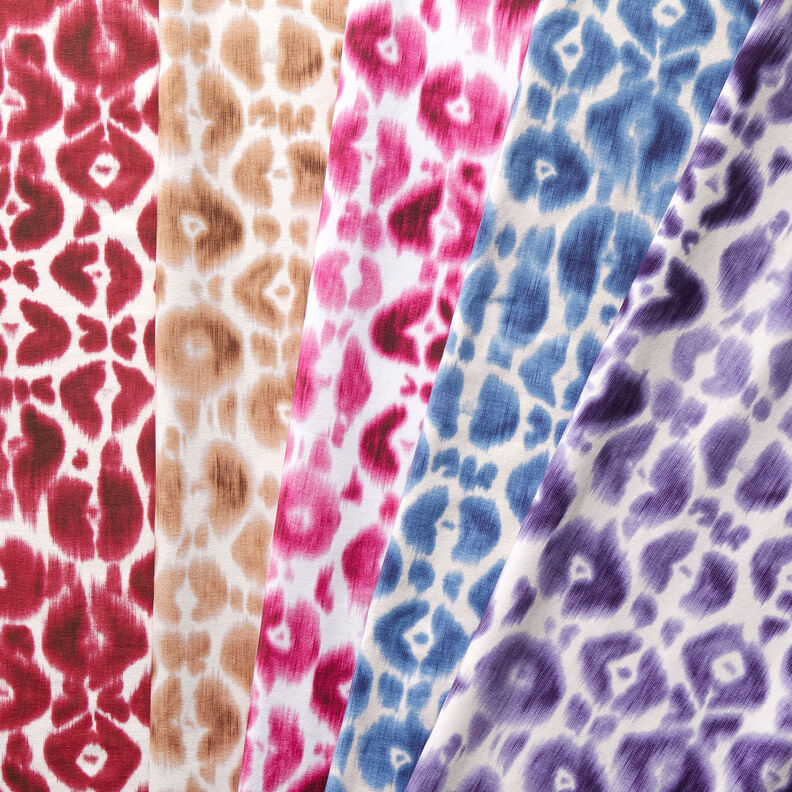 GOTS French Terry batik-leomønster | TCC x LOOKS by Wolfgang Joop – bær/creme,  image number 7