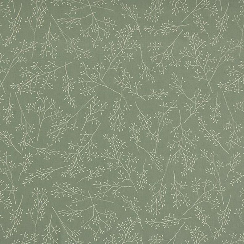 Dekorationsstof halvpanama fine grene &ndash; lys olivengr&oslash;n,  image number 1