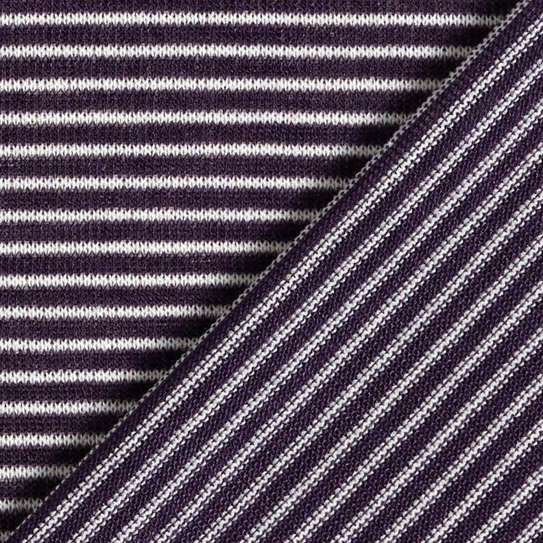 Finstrik smalle Striber &ndash; plum/hvid,  image number 4