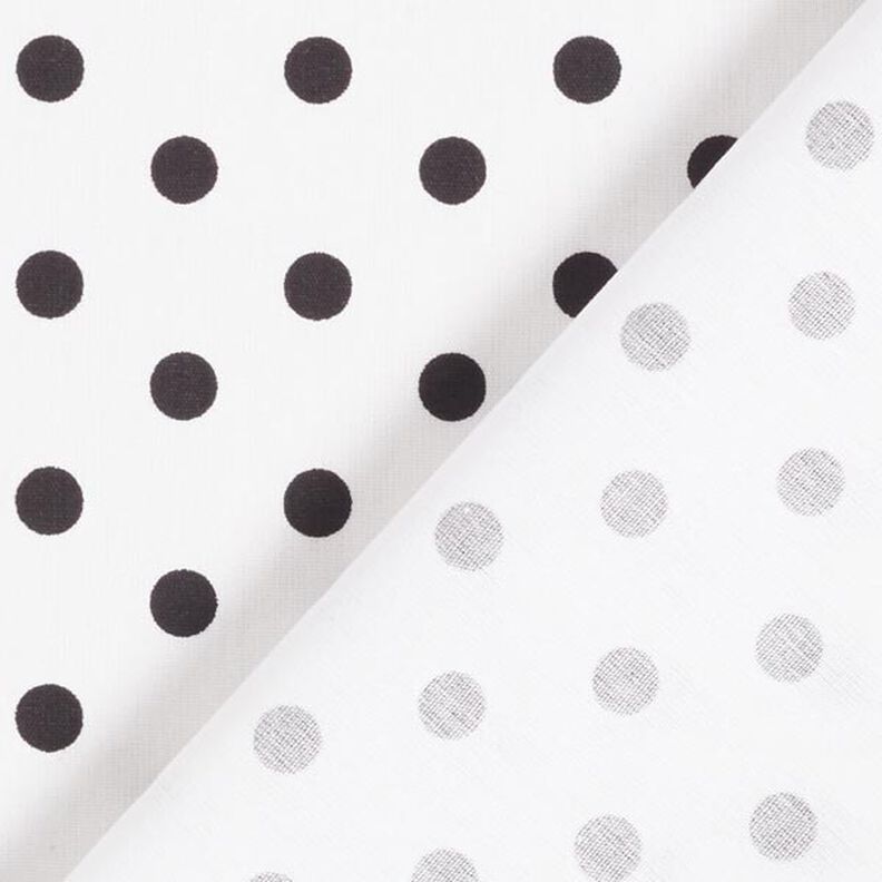 Bomuldspoplin store prikker – hvid/sort,  image number 6