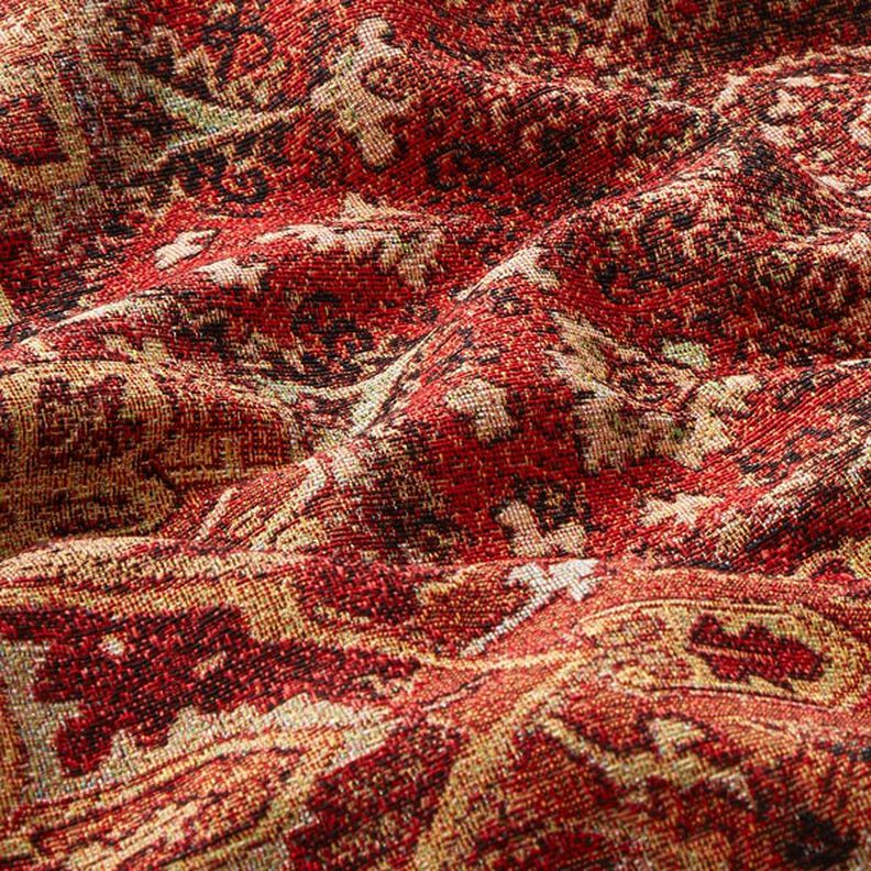 Dekorationsstof Gobelin vævet tæppe – terracotta/ildrød,  image number 2