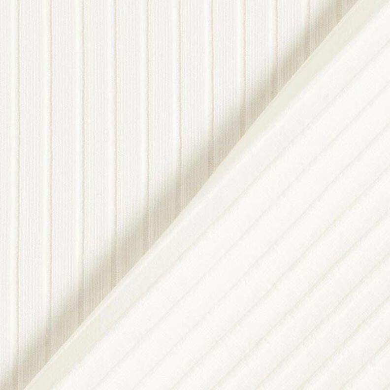 Rib-jersey ensfarvet – uldhvid,  image number 5