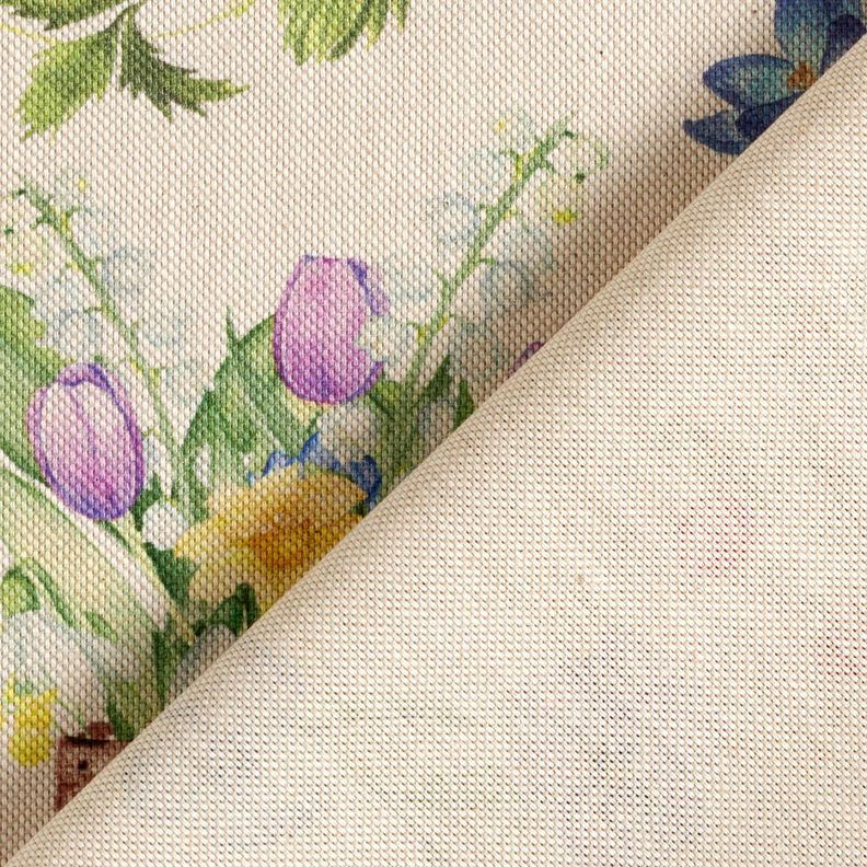 Dekorationsstof Halvpanama Påskecollage – natur/rosa,  image number 4