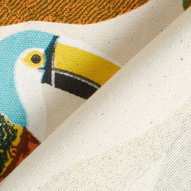 Dekorationsstof Panama tukan &ndash; natur/gr&oslash;n,  image number 4