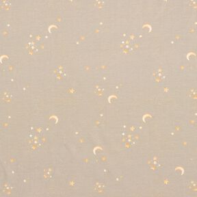 Bomuldsjersey stjernehimmel Digitaltryk – lys taupe, 
