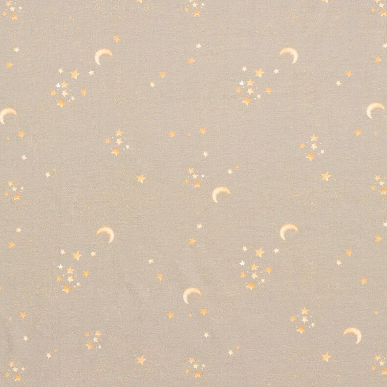 Bomuldsjersey stjernehimmel Digitaltryk – lys taupe,  image number 1