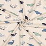 Bomuldsjersey Søde hvaler| Poppy Fabrics – cashew/marineblå,  thumbnail number 3