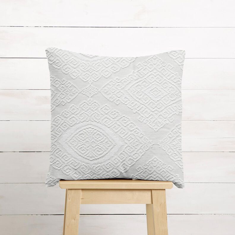 Dekorationsstof Jacquard dekorative romber 275 cm – hvid,  image number 7