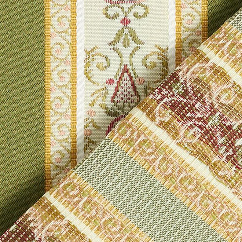 M&oslash;belstof Jacquard Biedermeier Striber &ndash; creme/olivengr&oslash;n,  image number 3