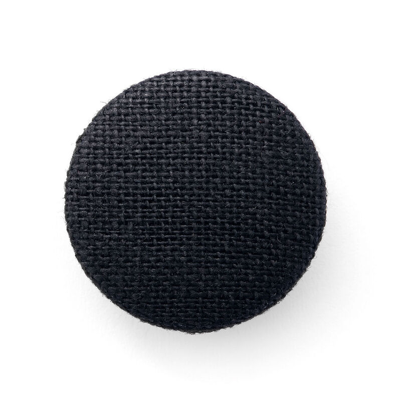 Betrukket knap, Lærred medium – sort,  image number 1