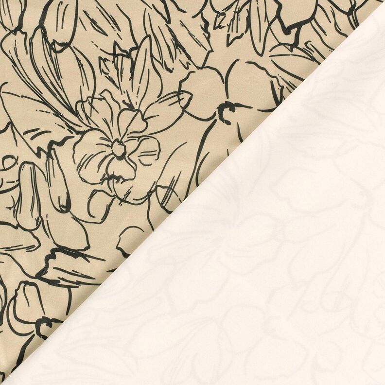 Blomsterskitser i stretchvelour – sand/sort,  image number 4