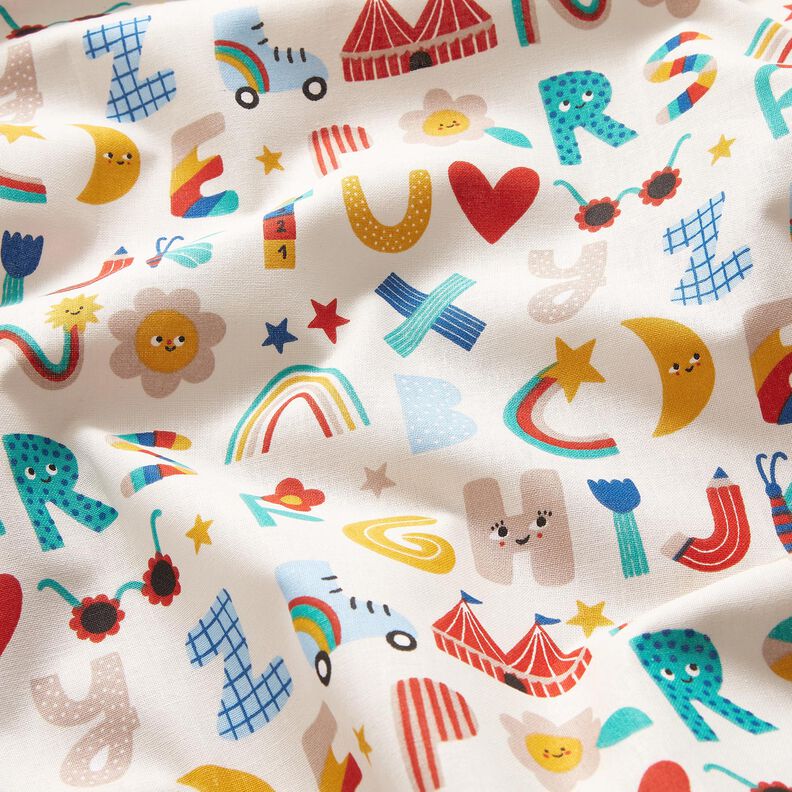 Cretonne det glade alfabet – uldhvid,  image number 2