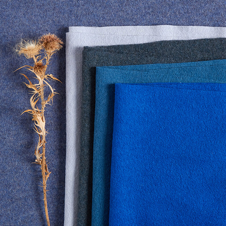 Uld-walkloden Melange – jeansblå,  image number 6