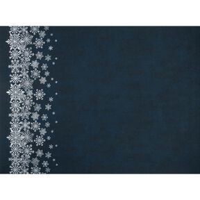 French Terry Sommersweat isblomster Bordure stof | Glitzerpüppi – natblå/hvid, 