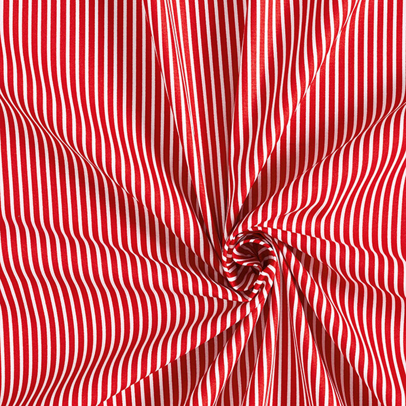 Bomuldspoplin Striber – rød/hvid,  image number 3