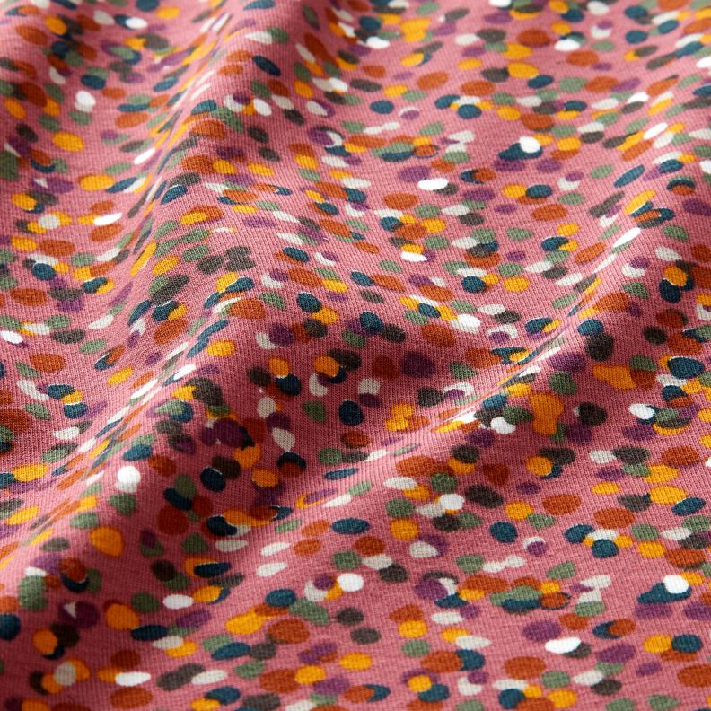 Bomuldsjersey farverig konfetti – malve/pinje,  image number 2