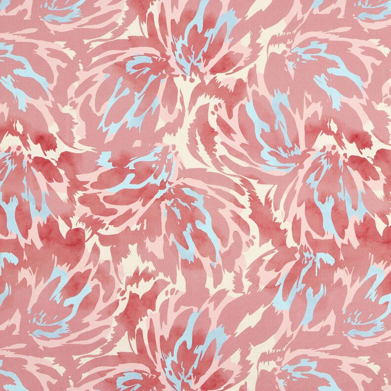 crepe-satin abstrakte blomsterblade &ndash; gammelrosa/creme,  image number 1