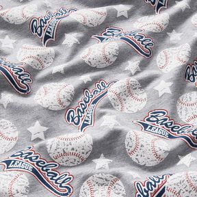 French Terry Sommersweat Baseball – sølv/hvid, 