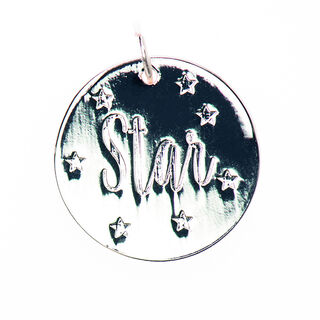 Vedhæng Star [16 mm x 17 mm] | Rico Design – sølv metallisk, 
