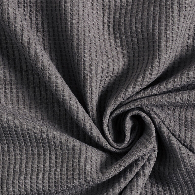 Vaffeljersey af bomuld ensfarvet – grå,  image number 1