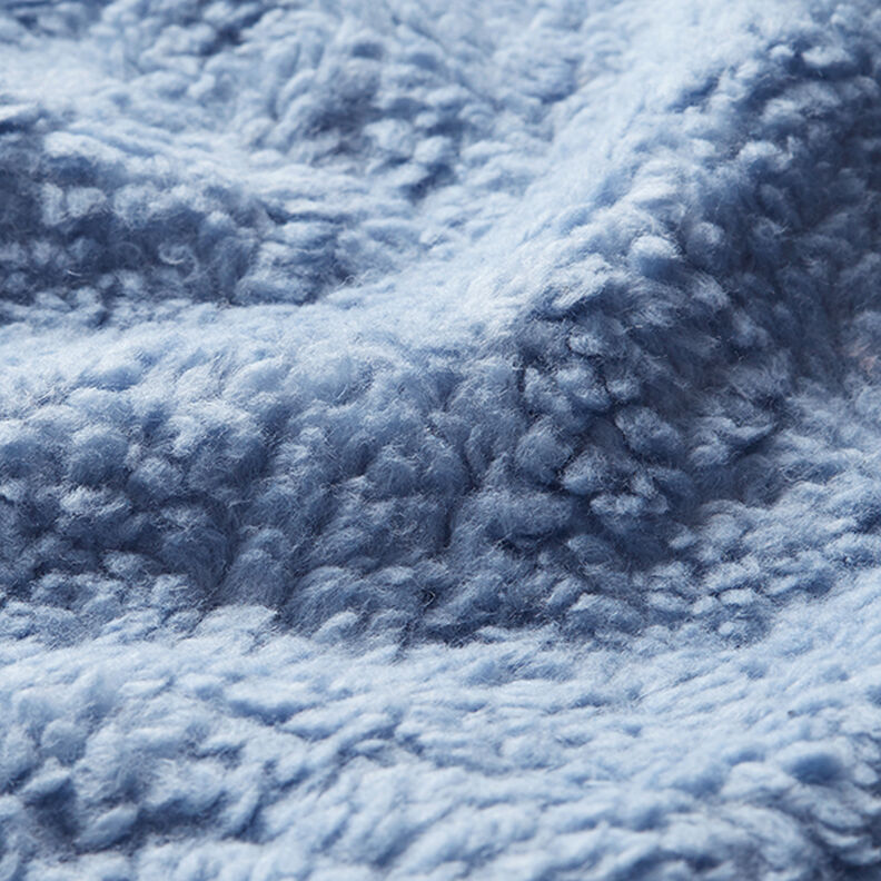 Bomulds-sherpa ensfarvet – lyseblå,  image number 2