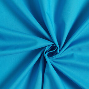 Bomuldsstof Cretonne Ensfarvet – azur, 