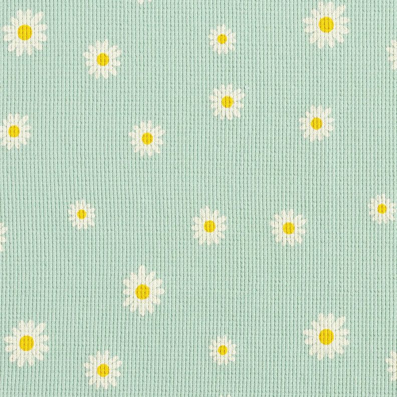 Vaflet jersey margueritter – lys mint,  image number 1