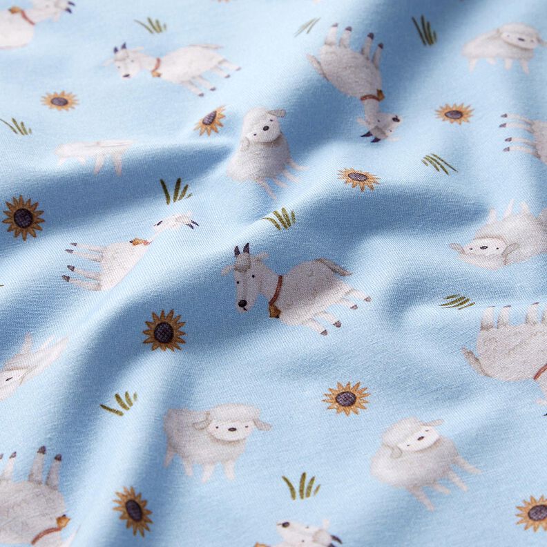 Bomuldsjersey Får og geder Digitaltryk – lyseblå,  image number 2