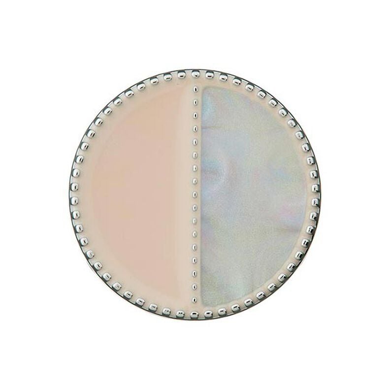 Metal-polyesterknap øsken [ Ø23 mm ] – grå/beige,  image number 1