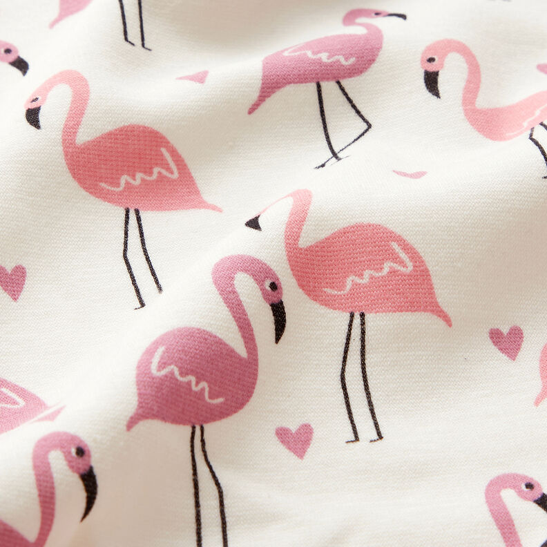 Alpefleece forelskede flamingoer – uldhvid,  image number 3