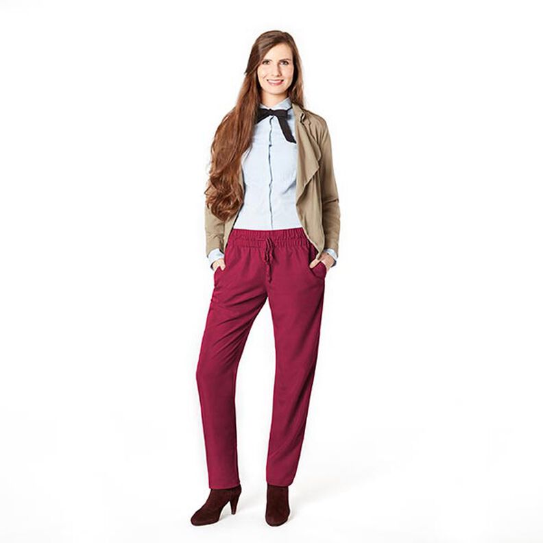 Bomuldskiper Ensfarvet – bordeaux,  image number 5