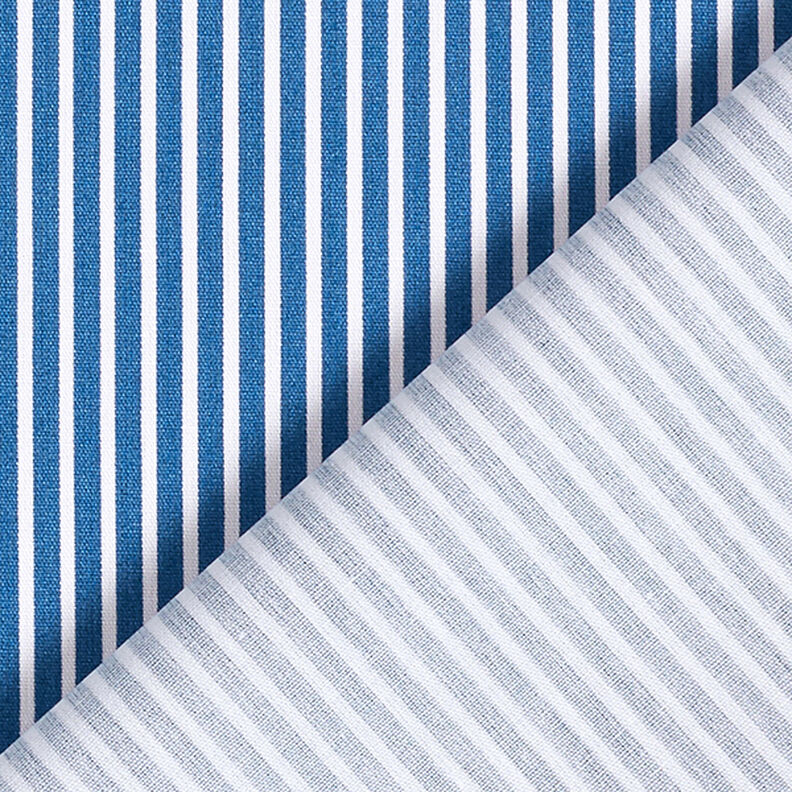 Bomuldspoplin Striber – jeansblå/hvid,  image number 4