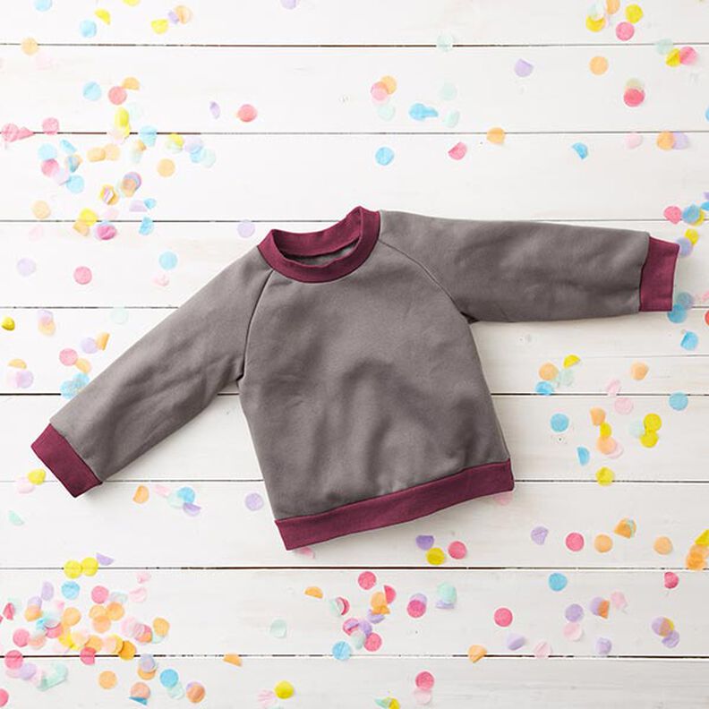 Rib stof ensfarvet – bordeaux,  image number 6