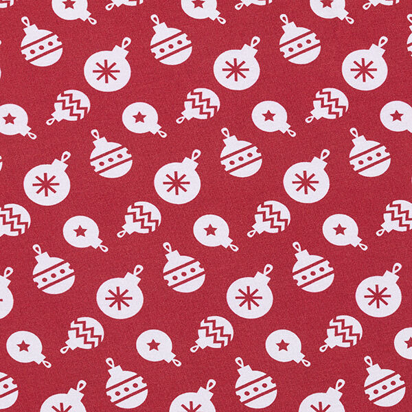Bomuldsjersey juletræskugler – karminrød,  image number 1